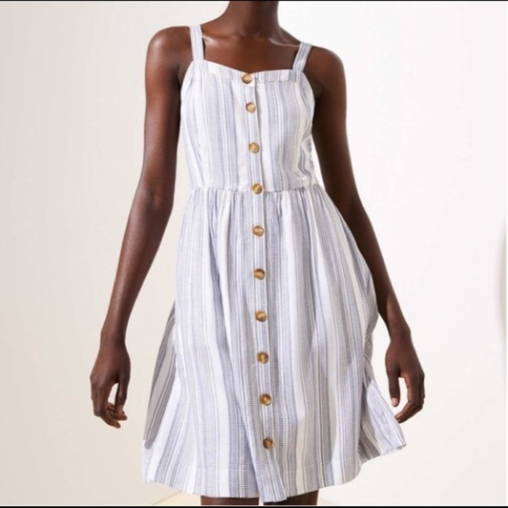 Loft Striped Button Down Dress